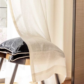 French Chic Beige Cream Heavy Sheer Curtain 2