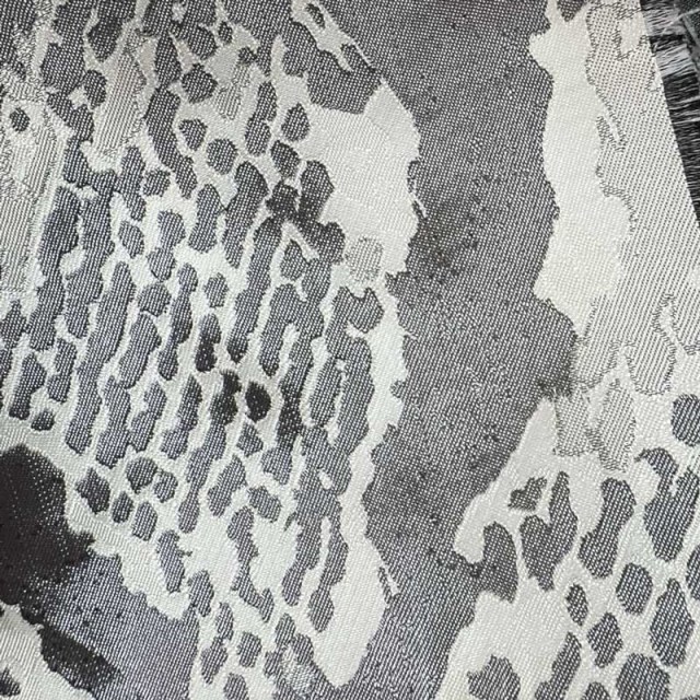 Metallic Serpent Jacquard Silver Gray Animal Print Curtains 1