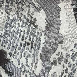 Metallic Serpent Jacquard Silver Gray Animal Print Curtains