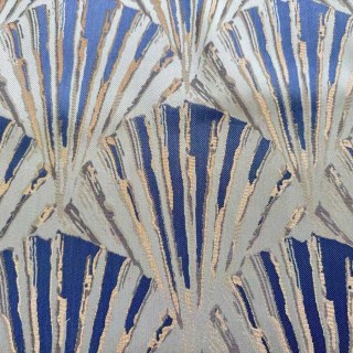 Gilded Breeze Blue and Gold Art Deco Geometric Curtains 4