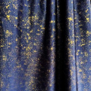 Golden Nebula Luxury Jacquard Dark Blue Curtains with Gold Glitters 2