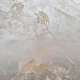 Lunar Gold Luxury Jacquard Abstract Gray Floral Curtain 9