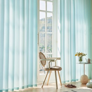 Avila Waterproof Textured Light Blue Outdoor Sheer Curtain 2
