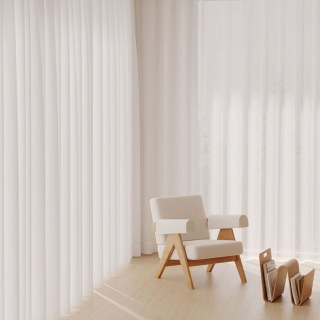 Avila Waterproof Textured White Outdoor Sheer Curtain 2