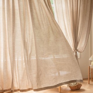 Endless Summer Waterproof Mocha Oatmeal Linen Style Outdoor Heavy Sheer Curtain 4