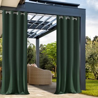 Malibu Waterproof Blackout Twill Dark Green Outdoor Curtain 2