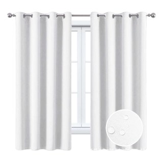 Malibu Waterproof Twill White Outdoor Curtain 2