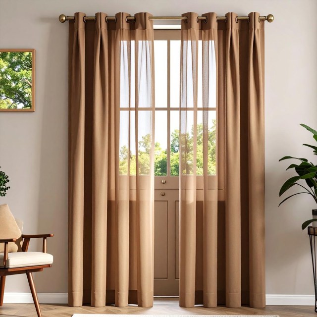 Luxe Coffee Sheer Curtain 1