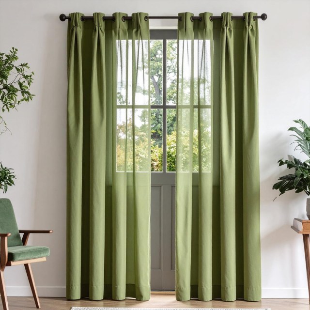 Luxe Lime Green Sheer Curtain 1
