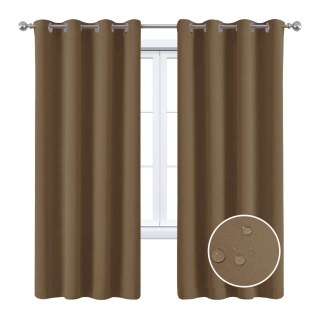 Malibu Waterproof Twill Light Brown Outdoor Curtain 2
