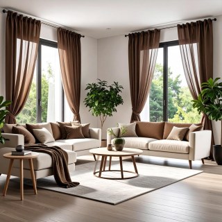 Smarties Chocolate Brown Soft Sheer Curtain 2