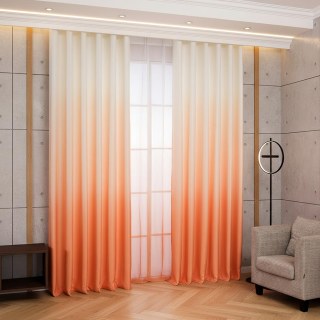 Candy Land Peach Orange Red Ombre Curtain