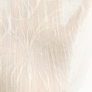 Gossamer Butterflies Ivory Striped Floral Sheer Curtain 2