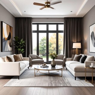 Lustrous Taupe Gray Velvet Curtain