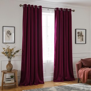 Matte Majesty Burgundy Wine Red Blackout Velvet Curtain 3