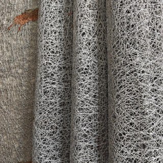 Winged Whisper Embroidered Butterfly Gray Mesh Net Curtain 6