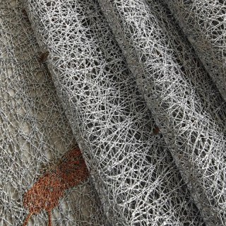 Winged Whisper Embroidered Butterfly Gray Mesh Net Curtain 7