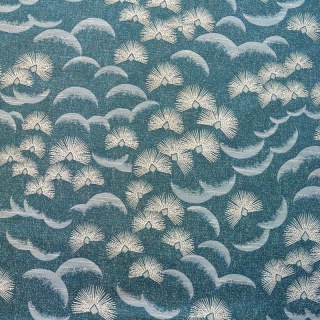 Fluttering Fanburst Art Deco Geometric Teal Curtains