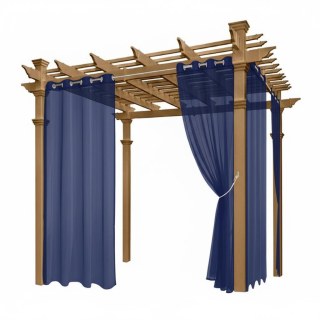 Laguna Outdoor Waterproof Navy Blue Sheer Curtain 3