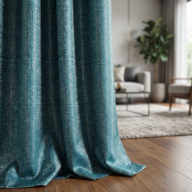 Lattice Sketch Abstract Grid Teal Curtains 1