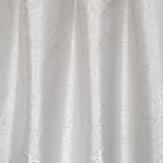 Opulent Floral Luxury Jacquard Satiny Gray Damask Curtain 2