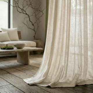 Wabi Sabi 100% Flax Linen Ivory White Sheer Curtain 2