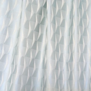 White Cap Hexagon Textured Duck Egg Blue Geometric Curtains 3