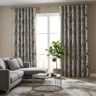 Metallic Serpent Jacquard Silver Gray Animal Print Curtains 3