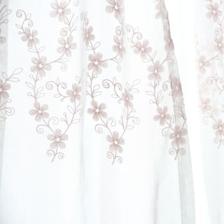 Touch Of Grace Embroidered Blush Pink Flower Sheer Curtain 3