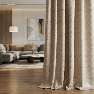 Zigzag Symphony Chevron Taupe Brown Faux Silk Modern Geometric Curtains 2