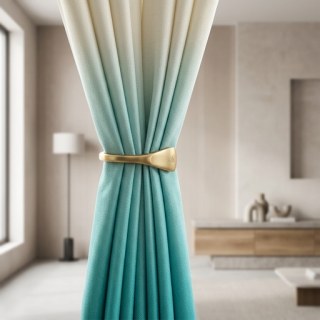 Candy Land Linen Style Blue Ombre Curtain 4