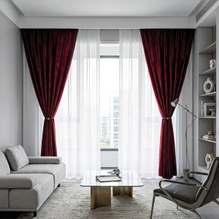 Luminous Luxe Burgundy Wine Red Velvet Curtains 4