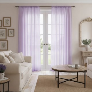 Soft Breeze Purple Lilac Chiffon Voile Curtain