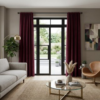 Cascade Matte Burgundy Wine Red Velvet Curtain 2