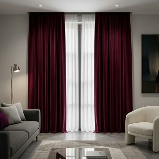 Cascade Matte Burgundy Wine Red Velvet Curtains