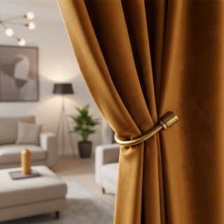 Cascade Matte Terracotta Burnt Orange Velvet Curtains