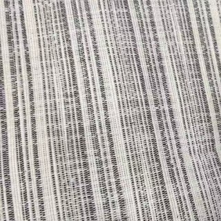 Cottage Flax Gray Striped Natural Linen Cotton Blend Curtains