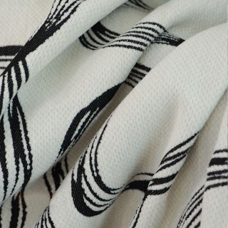 Dreamweave Black and White Abstract Line Art Chenille Curtain 7