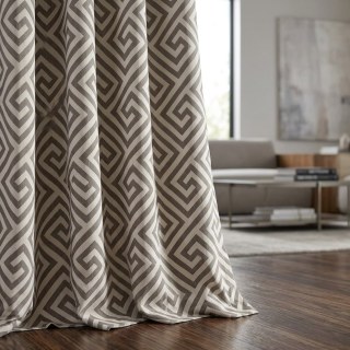 Greek Key Dark Brown Curtain