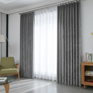 Luxury Silver Gray Colour Chenille Curtain 2