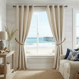 Nature's Ogee Blush Pink Natural Linen Cotton Blend Curtains 3