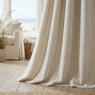 Nature's Ogee Blush Pink Natural Linen Cotton Blend Curtains