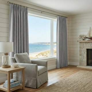 Raffia Lattice Gray Natural Linen Cotton Curtains 3