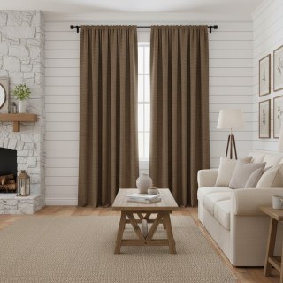 Regent Linen Style Light Coffee Curtain