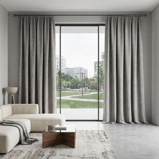 Smart Space Double Sided Silver Vegan Suede Curtains