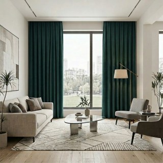 Smart Space Double Sided Teal Green Vegan Suede Curtains