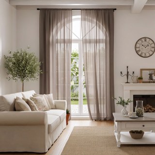 Soft Breeze Brown Chiffon Voile Curtain 3