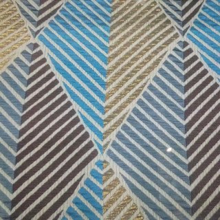 Deco Diamond Teal and Brown Art Deco Geometric Curtains with Gold Details 4