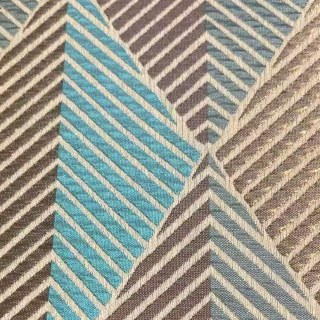 Deco Diamond Teal and Brown Art Deco Geometric Curtains with Gold Details