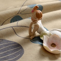 Block Blatt Floral Creme Vorhang 3